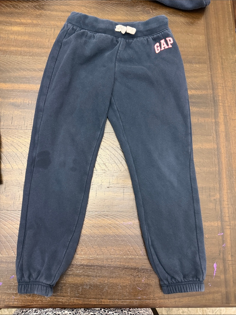 GAP Navy Jogger Sweatpants with Pink Logo